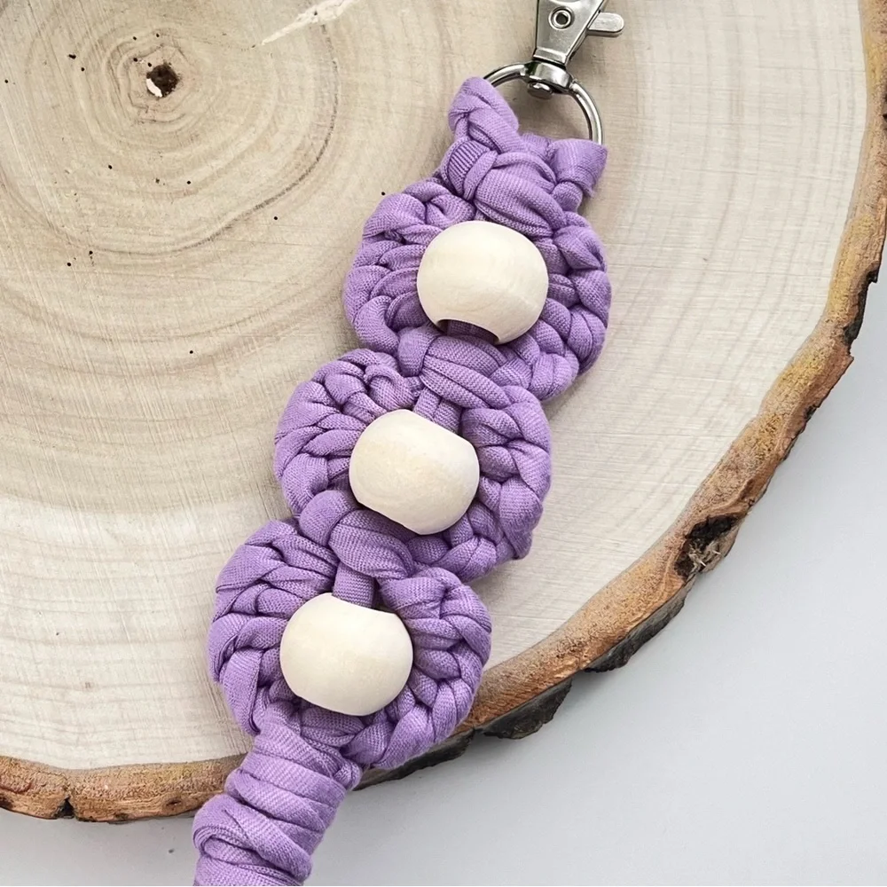 Boho Handcrafted Floral beaded huge keychain